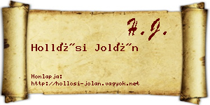 Hollósi Jolán névjegykártya